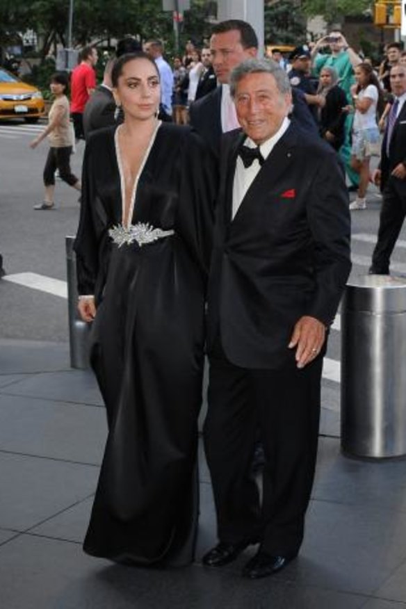 Lady Gaga with Tony Bennett in New York on July 28.