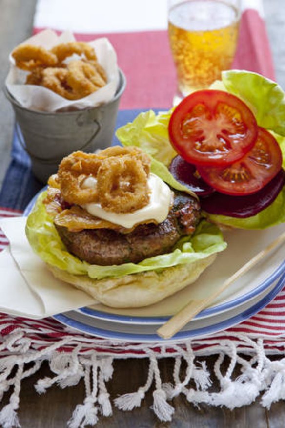 Surf and turf: Beef and calamari burger.