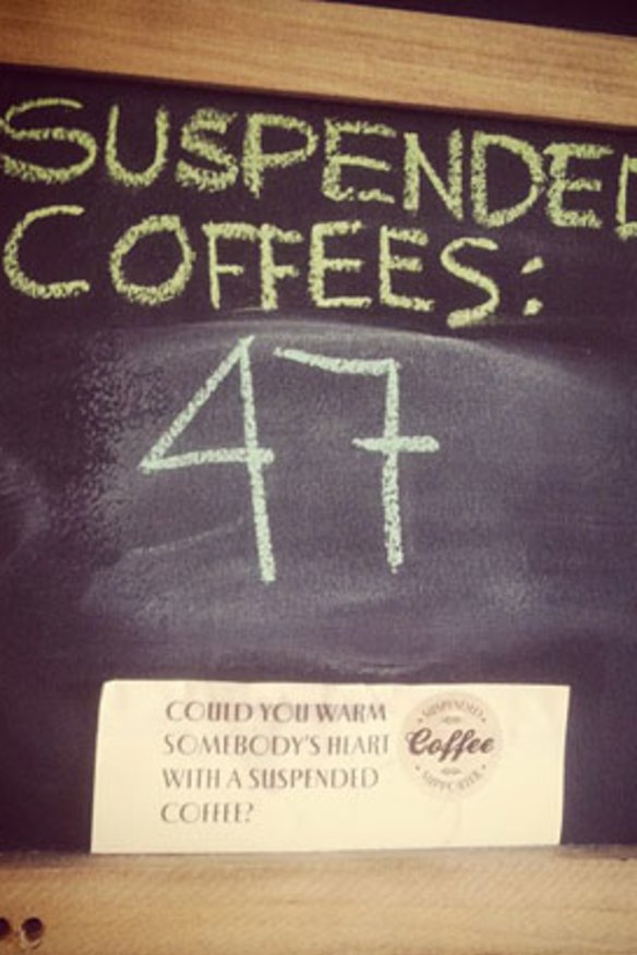 The suspended coffee count at Mugshots Espresso Bar went skyhigh earlier in the year.