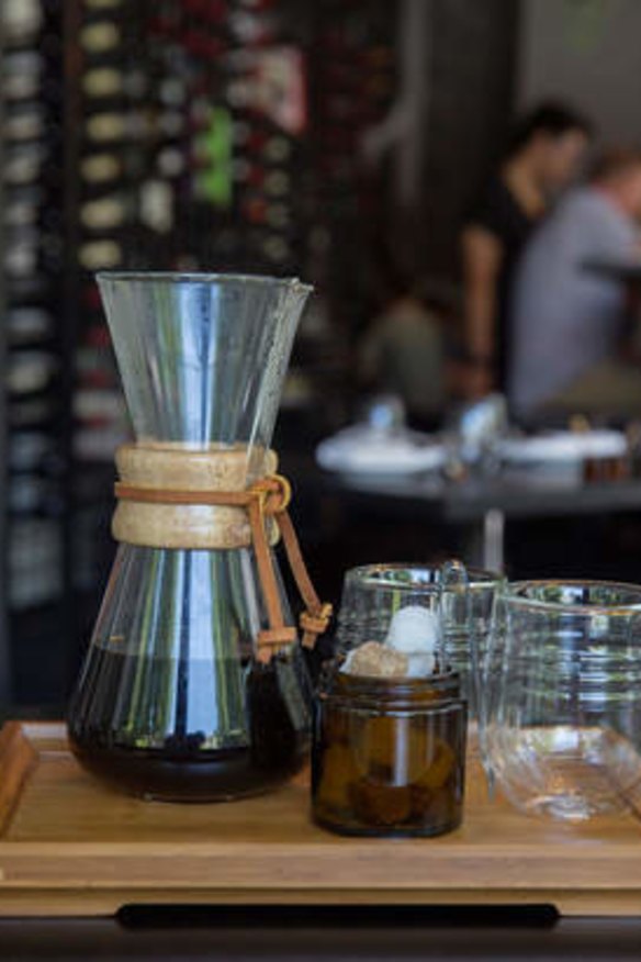 A pour-over coffee from Little Marionette.