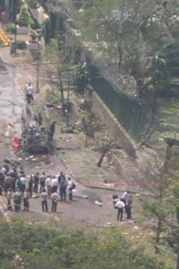Street scene outside the embassy on September 9, 2004.