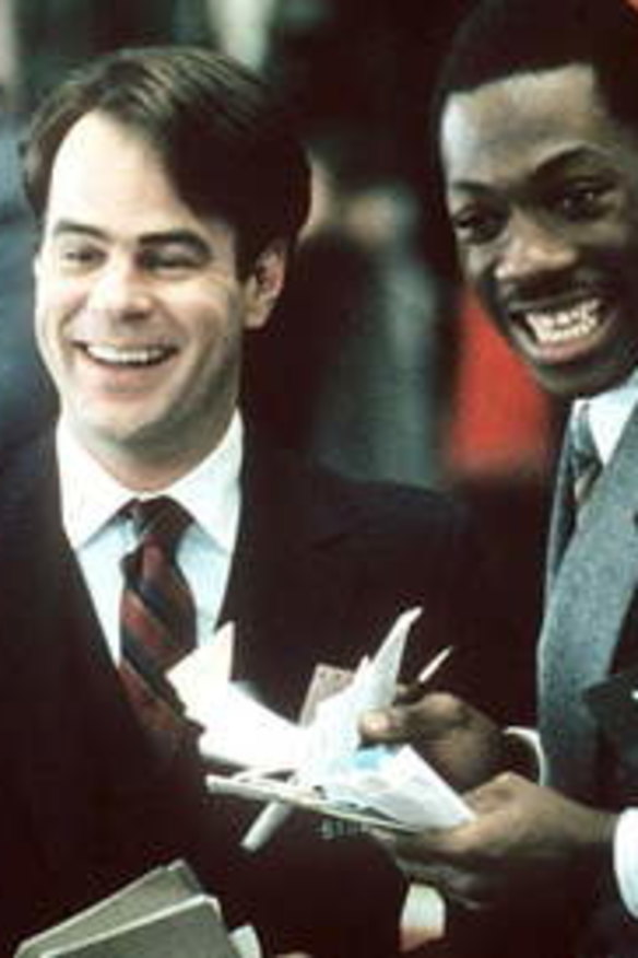 Dan Aykroyd and Eddie Murphy in <i>Trading Places</i>, (1983).