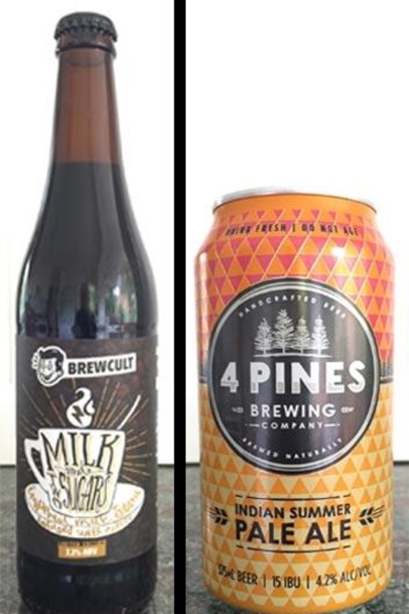 Brewcult Imperial Milk Stout 500ml and 4 Pines Brewing Co Indian Summer Ale.