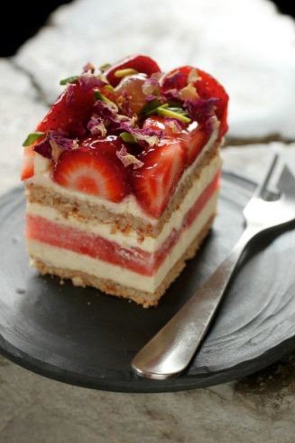Art of food: Black Star's strawberry watermelon cake. 