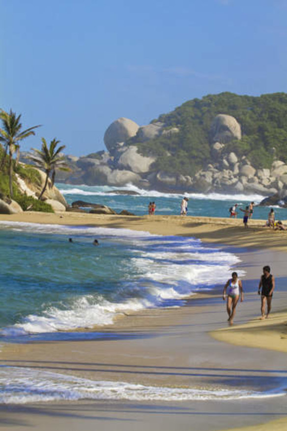Beach in Tayrona National Park, Colombia.