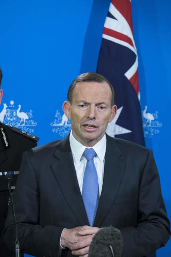 Prime Minister Tony Abbott speaks to the media during a press conference on Friday. Photo by Luis Ascui/Fairfax Media via Getty Images
