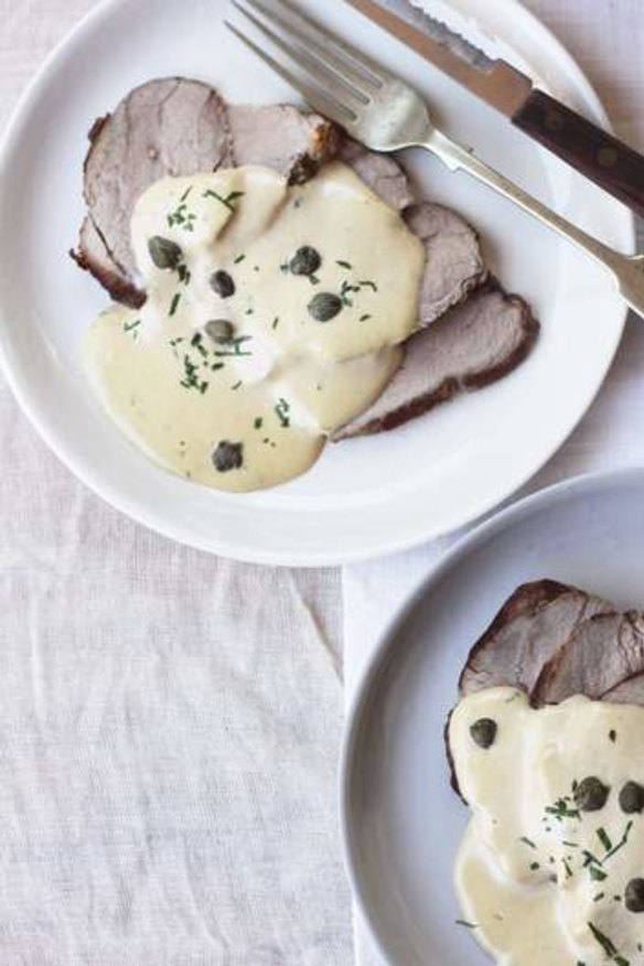 Vitello tonnato, veal with tuna mayonnaise.