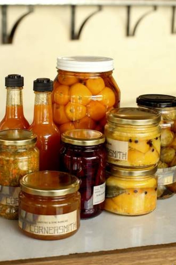 Homemade: Cornersmith in Marrickville produces a variety of healthy items including pickled fruits and vegetables.