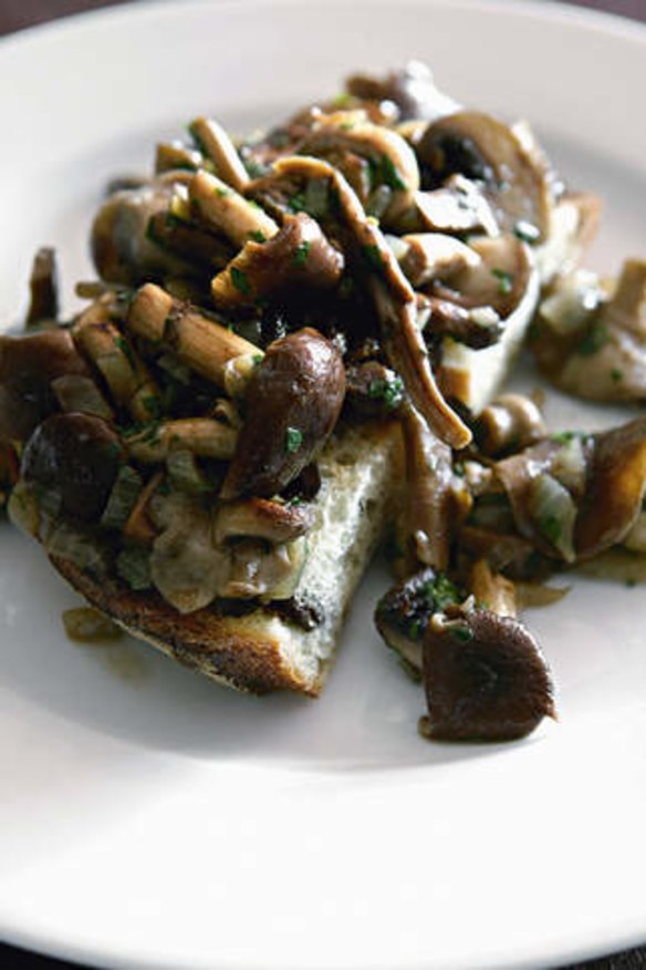 Beaut' brekkie: Porcini mushroom on toast.