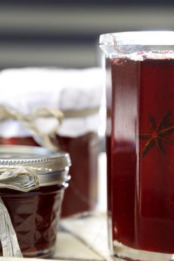 Mulled cranberry and apple jelly.