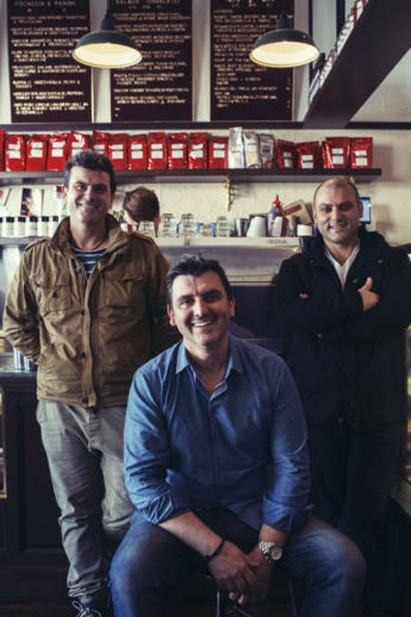 Albert Iacono, Anthony Iacono and chef Danny Russo of Bertoni cafe.