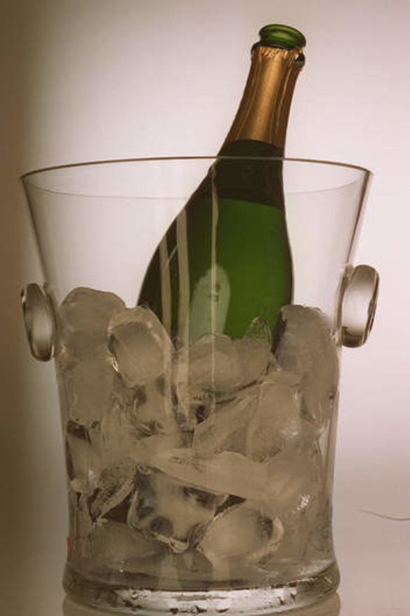 Chill wine by placing it in a bucket with lots of ice and some cold salty water.