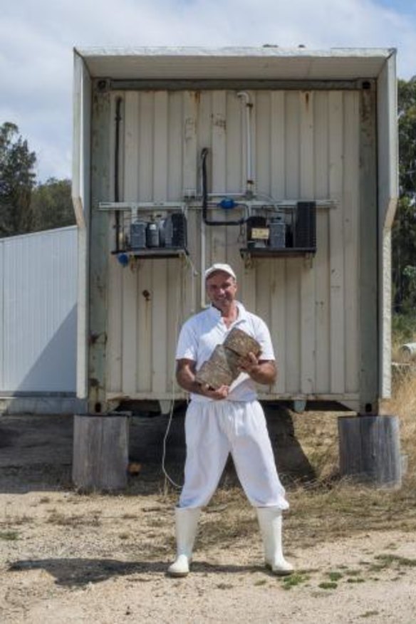 Ian Fowler outside his Tasmanian cheese "factory".