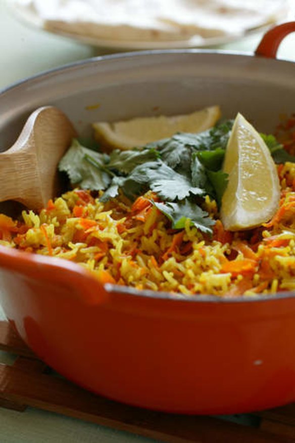 Warm and spicy: Carrot and coriander pilaf.