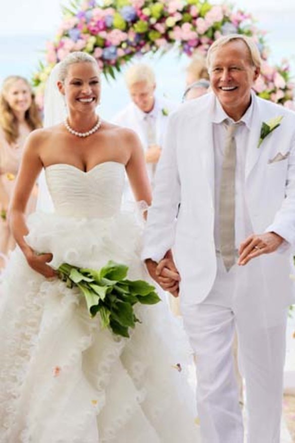Celebrations: Kristy Hinze and Jim Clark on their wedding day in 2009.