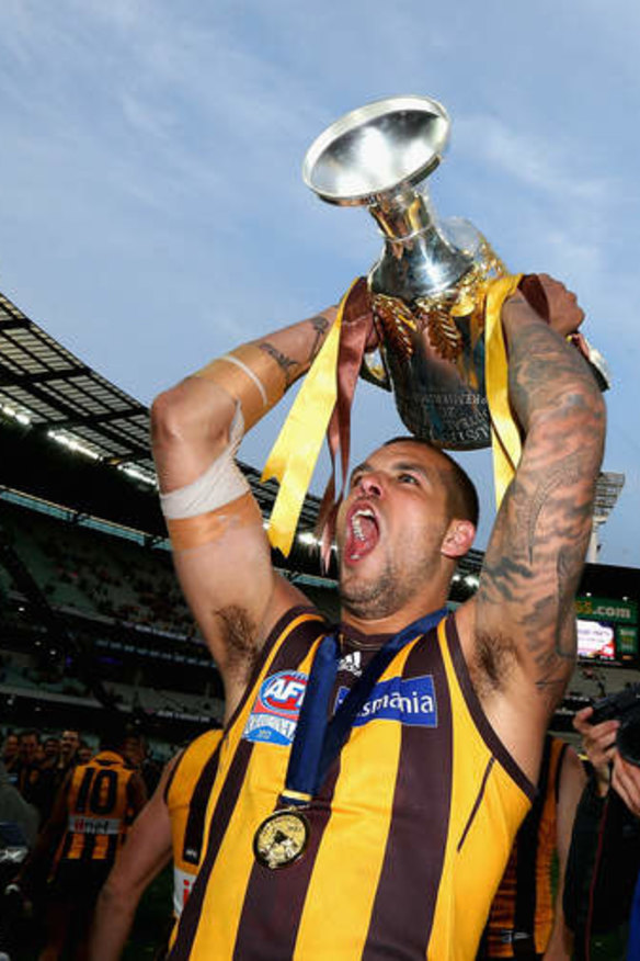 Hear him roar: Buddy Franklin celebrates.