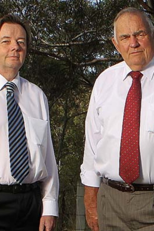 The mayor of Wollondilly, Col Mitchell, right, with his deputy, Luke Johnson.