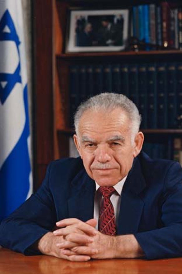 Hawk … two-time Israeli prime minister Yitzhak Shamir.