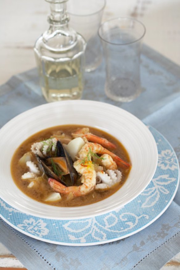 Seafood, fennel and potato stew