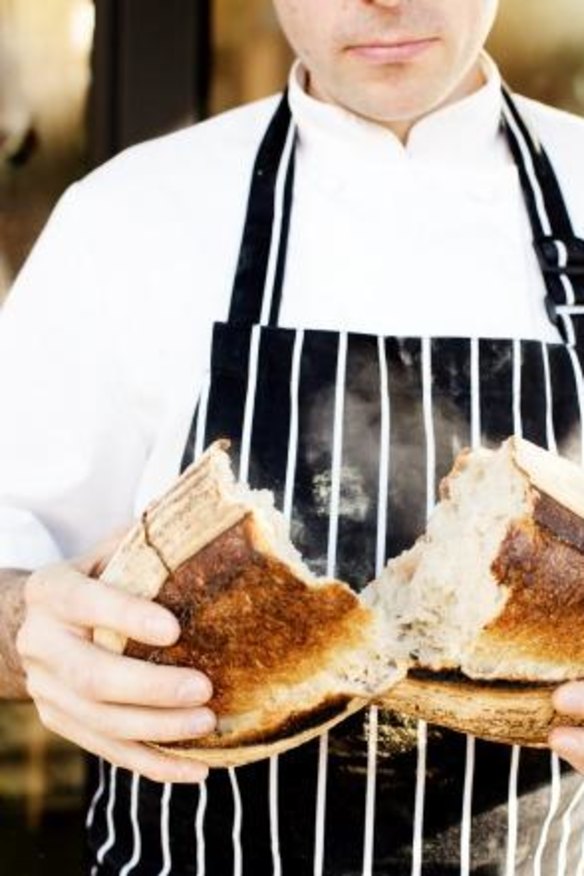 Knock the base of a sourdough loaf with your knuckles to test if it's baked.