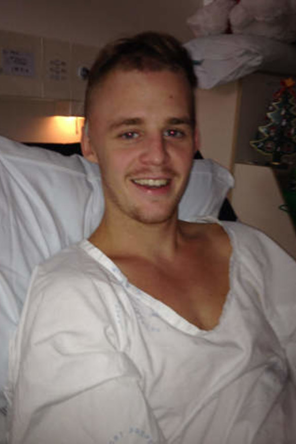 Getting stronger: Michael McEwen still cannot walk.