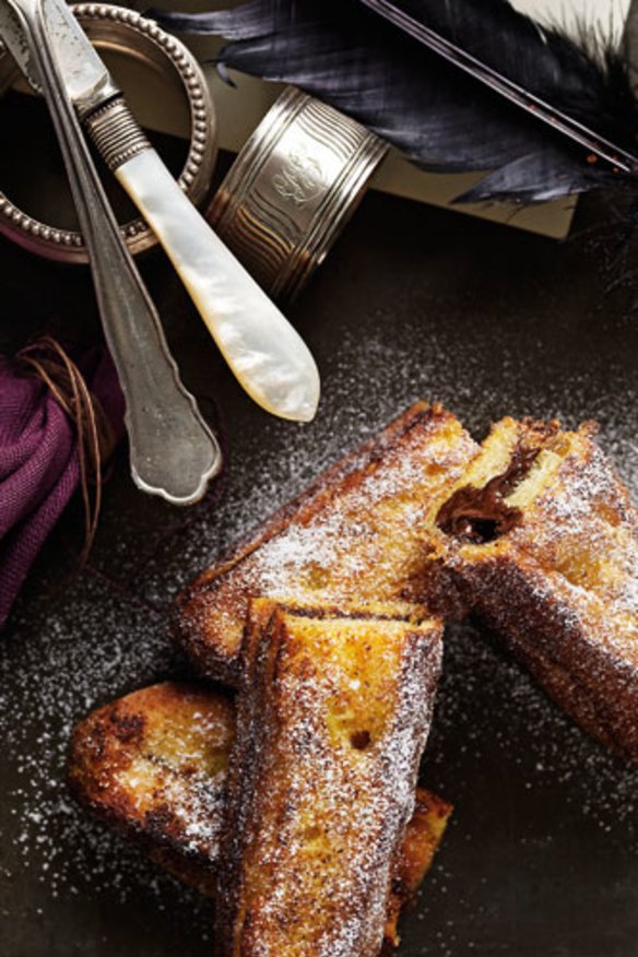 Chocolate-stuffed french toast.
