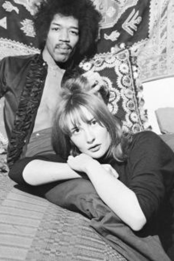 Met in London: American singer and guitarist Jimi Hendrix with girlfriend Kathy Etchingham in his Mayfair flat in January 1969.