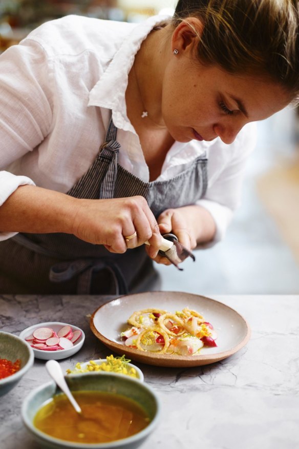 Being in the kitchen at Fred's has reminded her of her time at Chez Panisse. 