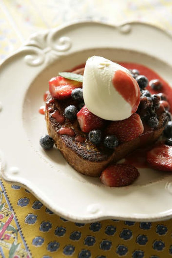 Cultured: French toast with berry compote and creme fraiche.