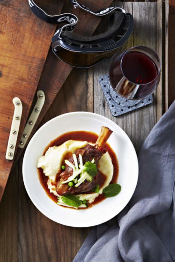 Hearty: Braised lamb shanks. Styling by Vicki Valsamis.