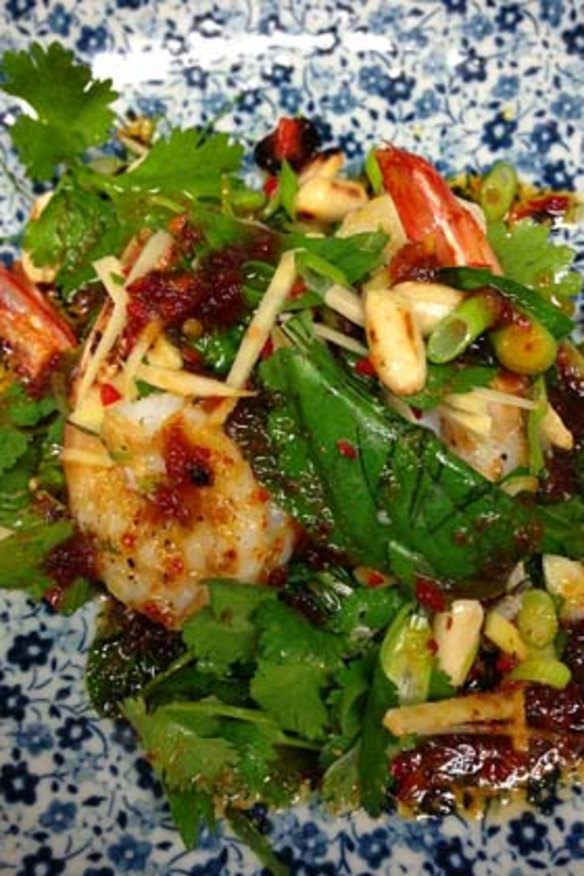 Fish & Co's banana prawns with chillli and caramel sauce.