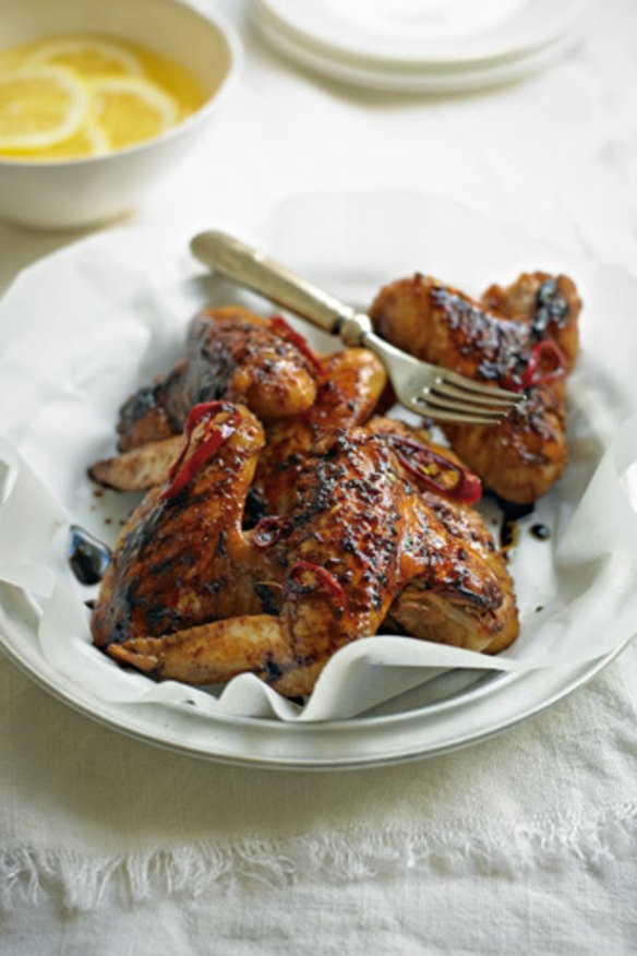 Sticky Asian-style chicken wings.