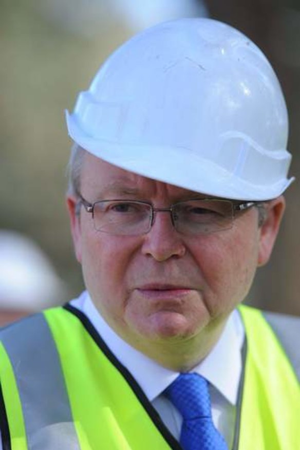 Hard hat on, Rudd works madly to avert the crash