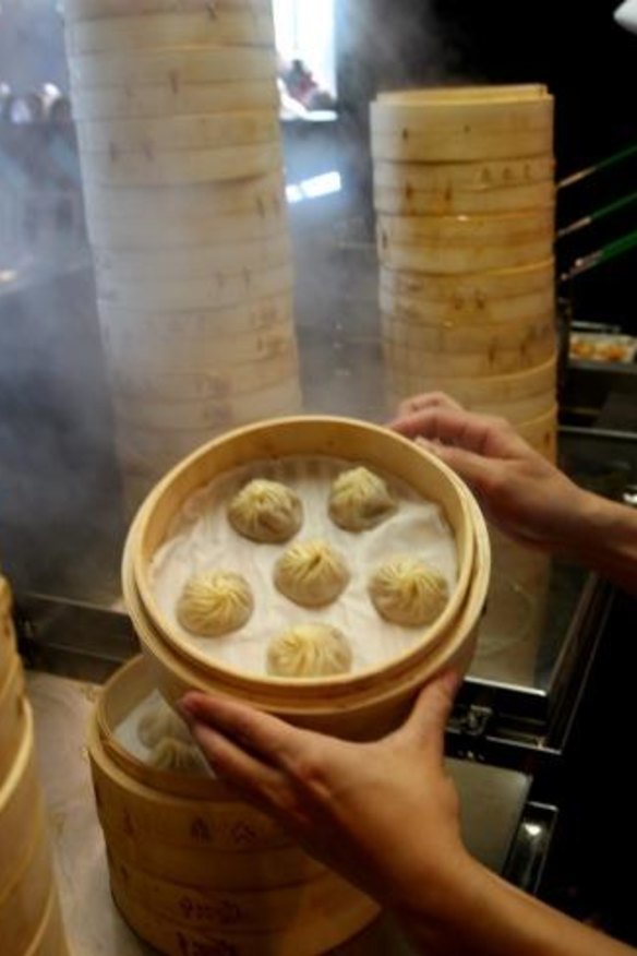 Soaking in hot water overnight is a good way to get any remnant dumpling skins off your bamboo steamer.