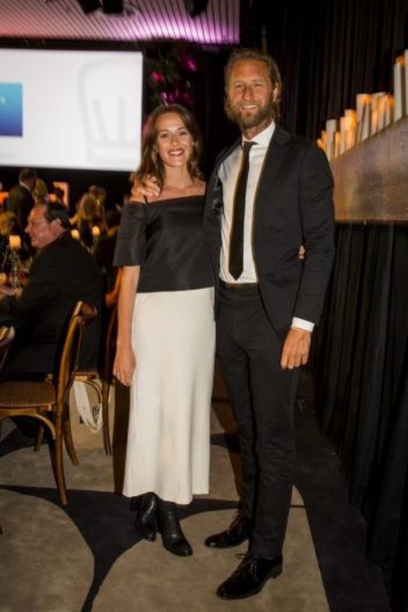 Kate Fowler and Justin Hemmes at the SMH Good Food Guide Awards in September.