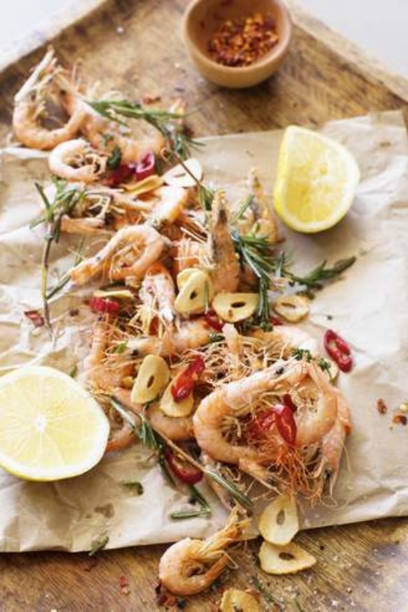 Crisp-fried school prawns: Serve with mayo or aioli spiked with whatever turns you on.