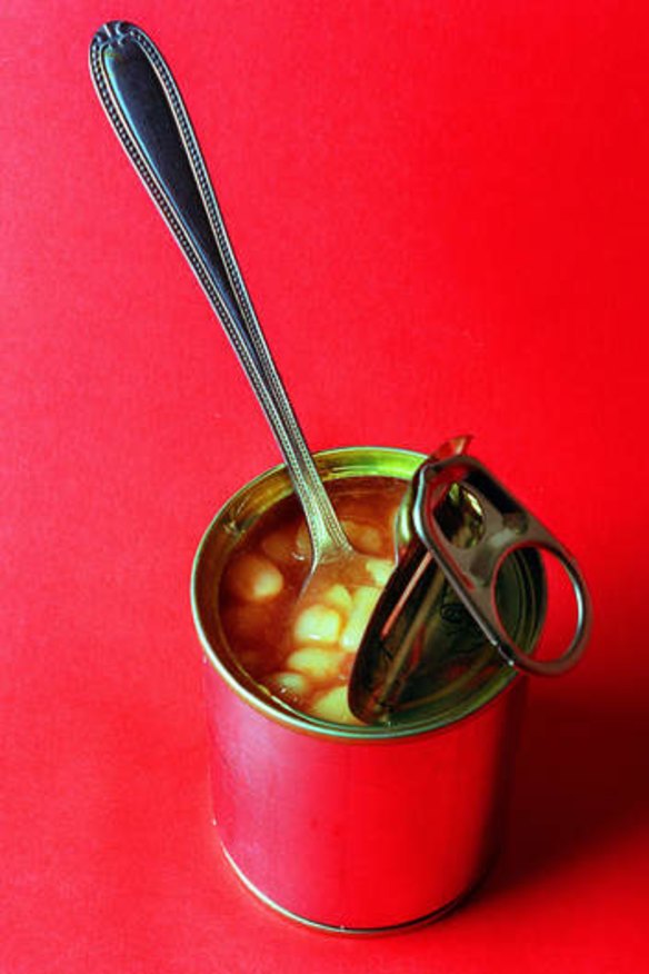 A mini tin of baked beans is packed with protein and fibre.