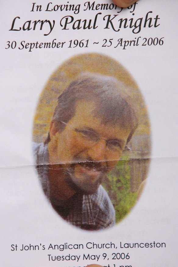 Funeral book for Beaconsfield miner Larry Knight.