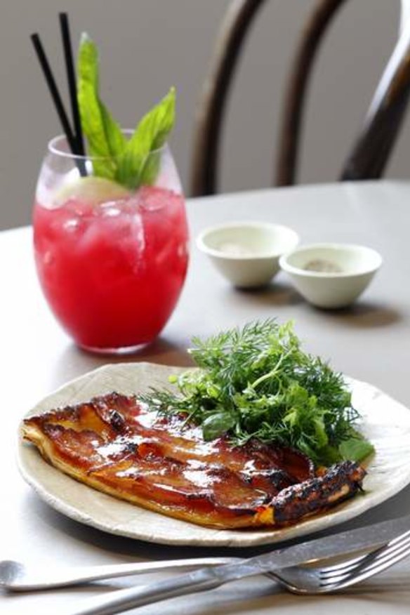 Pumpkin maple bacon tart at Pinbone in Woollahra.