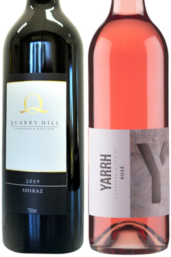 Two medal winners at the Winewise Small Vigneron awards, 2009 Quarry Hill Shiraz and 2013 Yarrh Rosé.