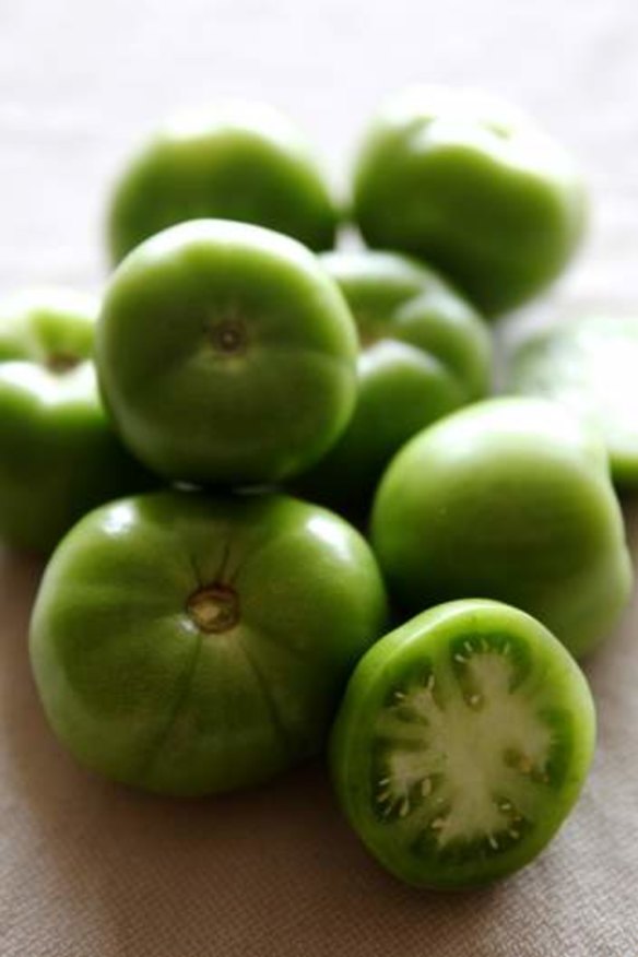 Green tomatoes have a tangy, lightly-pickled quality.