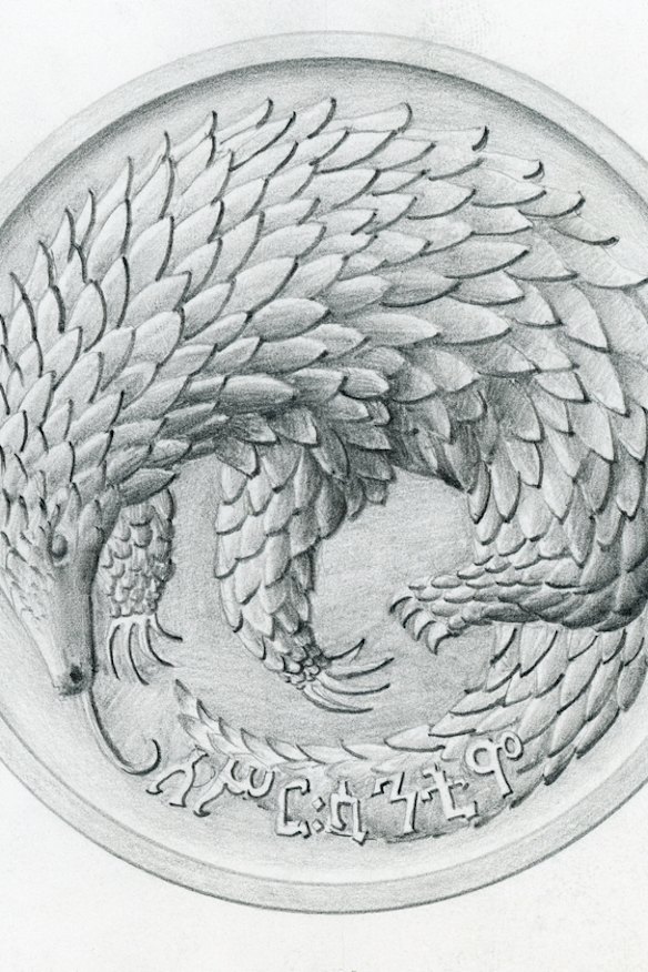 Stuart Devlin's rendering of a pangolin for Ethiopia's new coins in 1965.