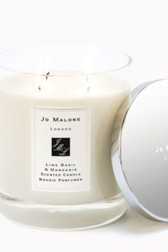 Lime, bazil and mandarin scented candle.