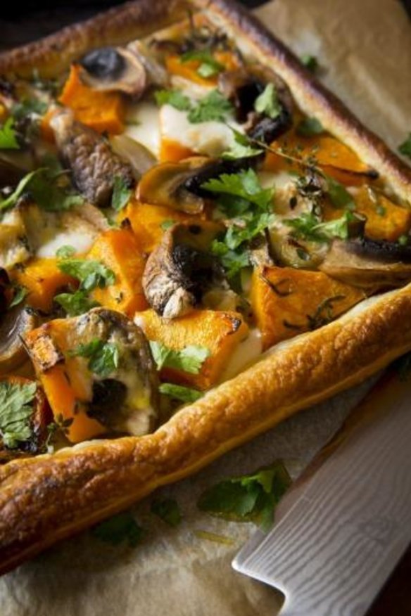 Frank Camorra's pumpkin and washed-rind cheese tart.
