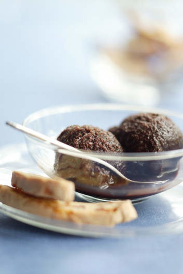 Turkish chocolate and coffee sorbet.