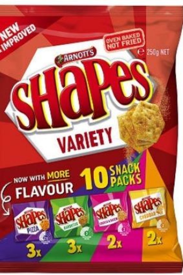 Arnott's Shapes now have the flavour "baked" into them.