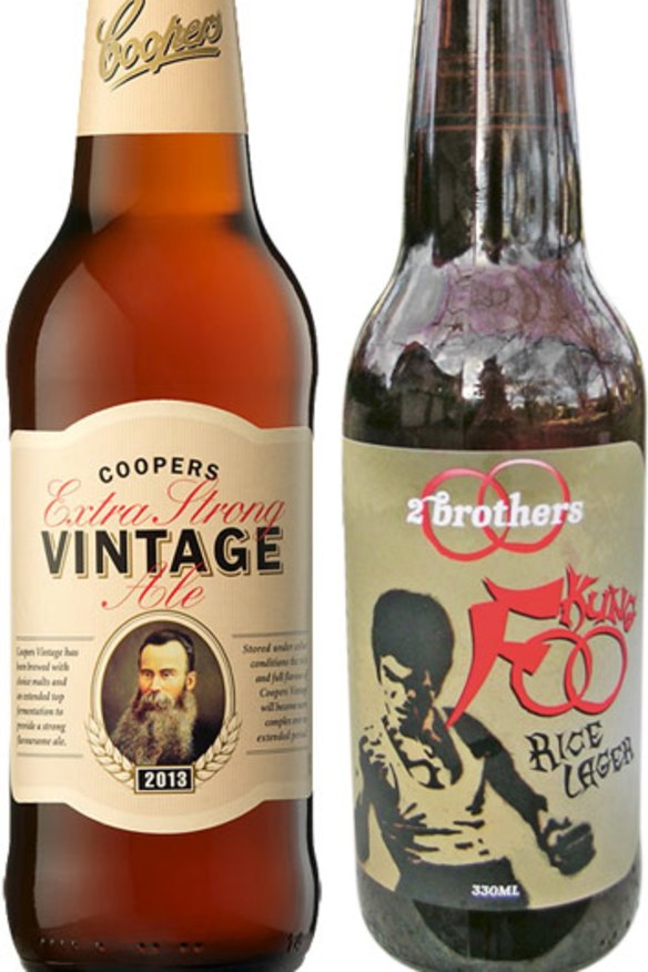 2013 Coopers Extra Strong Vintage Ale and 2 Brothers Kung Foo Rice Lager.