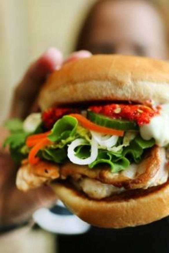Burger Project's spicy chicken burger.