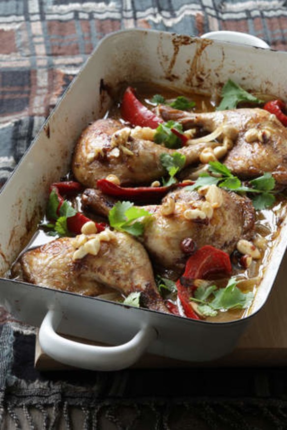 Jill Dupleix's chicken with saffron, honey and macadamias