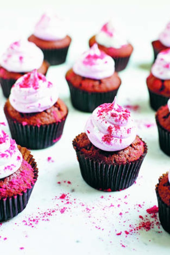 Must-try: Red velvet cupcakes iced with marshmallow.